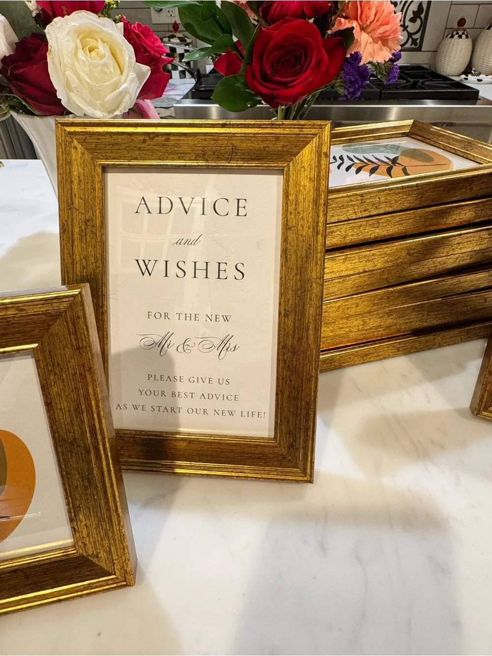 Set of 11 Gold 4”x6” Picture Frame Set for Home, Wedding Table Numbers or Photos